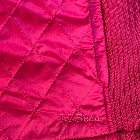 L.L. Bean Quilted Vest 1X Hot Pink Magenta Zip Pockets Fleece Lined - Picture 7 of 16